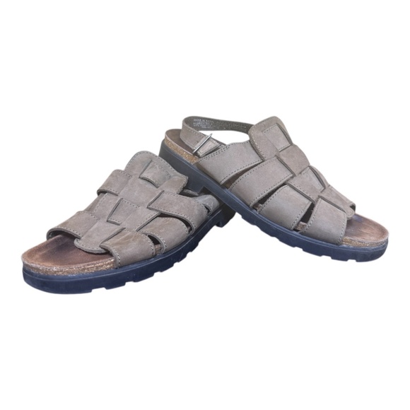 Eddie Bauer Sandals Womens Size 8 Brown Fisherman Leather Cork Hiking - Picture 1 of 8